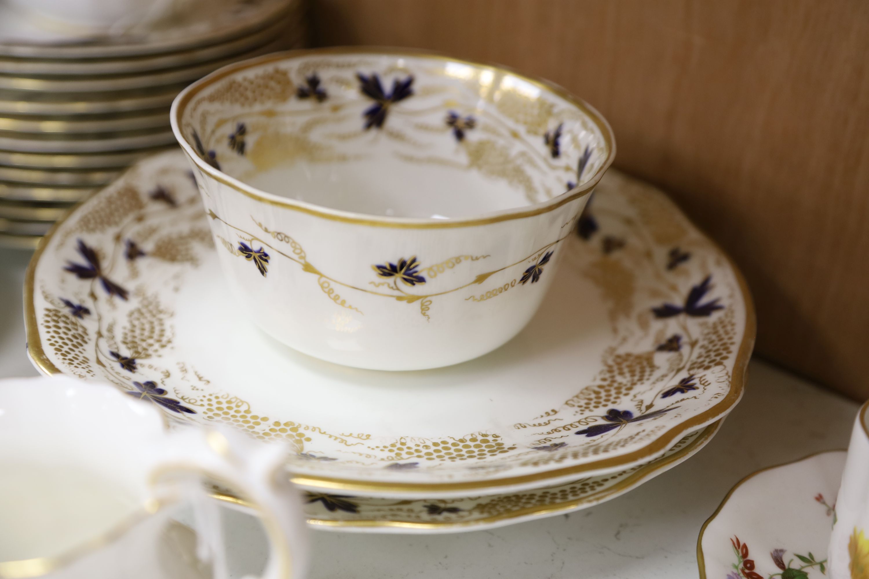 A Royal Crown Derby Derby Posies part coffee service (30 pieces) and a Royal Crown Derby Fruiting Vine pattern tea service